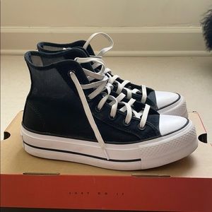 Platform hi black mesh Converse Chuck Taylor